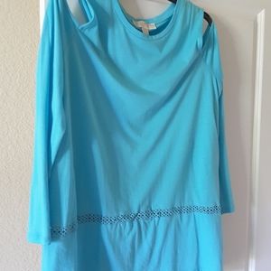 Michael Kors Peep Shoulder Long Sleeve Pullover